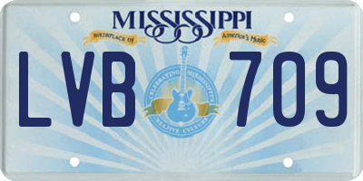 MS license plate LVB709