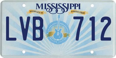 MS license plate LVB712
