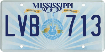 MS license plate LVB713