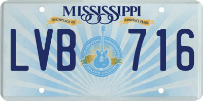 MS license plate LVB716