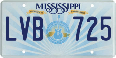 MS license plate LVB725