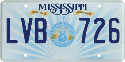 MS license plate LVB726