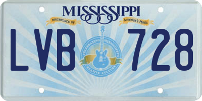 MS license plate LVB728