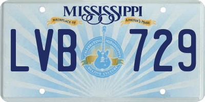 MS license plate LVB729