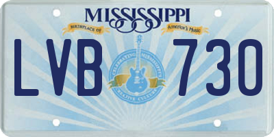 MS license plate LVB730