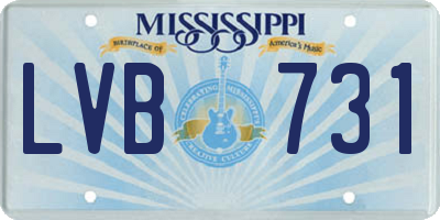 MS license plate LVB731