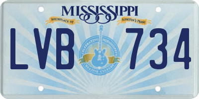 MS license plate LVB734