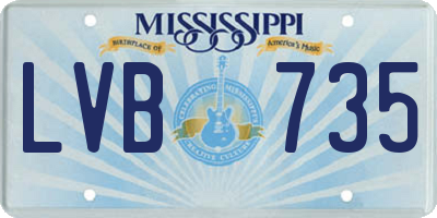 MS license plate LVB735