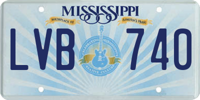 MS license plate LVB740