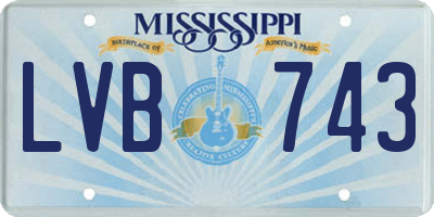 MS license plate LVB743