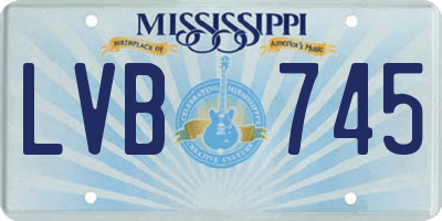 MS license plate LVB745