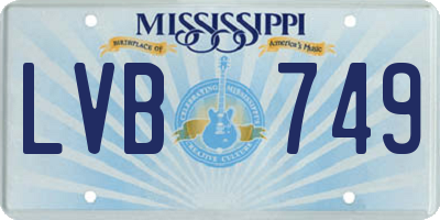 MS license plate LVB749