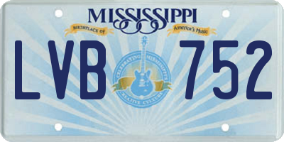MS license plate LVB752