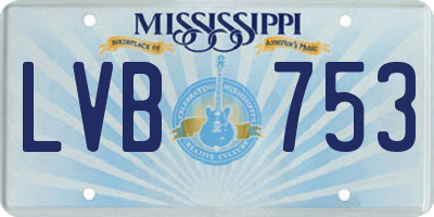 MS license plate LVB753