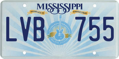 MS license plate LVB755