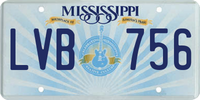 MS license plate LVB756