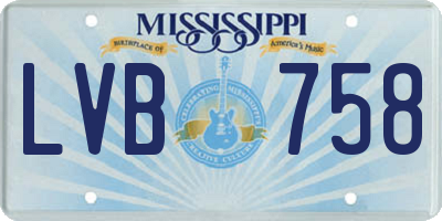 MS license plate LVB758