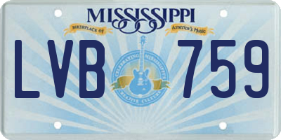 MS license plate LVB759