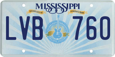 MS license plate LVB760