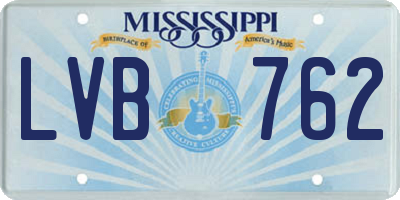 MS license plate LVB762