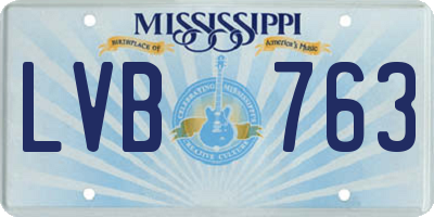 MS license plate LVB763