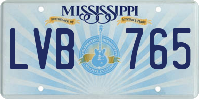 MS license plate LVB765