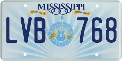 MS license plate LVB768