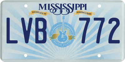 MS license plate LVB772