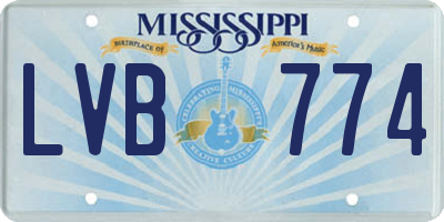 MS license plate LVB774