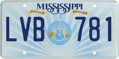 MS license plate LVB781