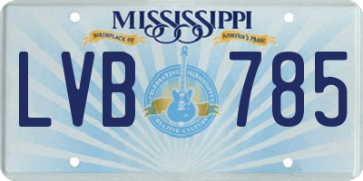 MS license plate LVB785