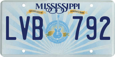 MS license plate LVB792