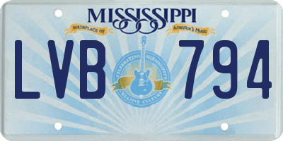 MS license plate LVB794