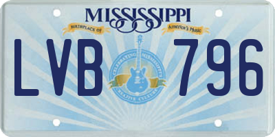 MS license plate LVB796