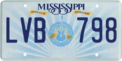 MS license plate LVB798