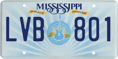 MS license plate LVB801
