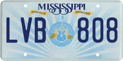 MS license plate LVB808