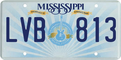 MS license plate LVB813