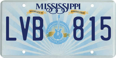 MS license plate LVB815