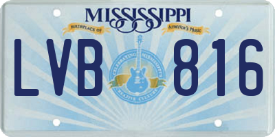 MS license plate LVB816
