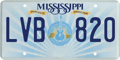 MS license plate LVB820