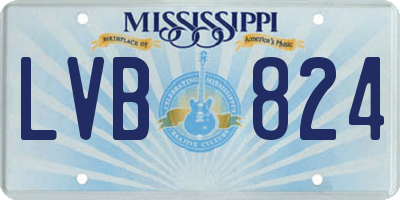 MS license plate LVB824