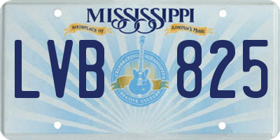 MS license plate LVB825