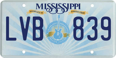 MS license plate LVB839