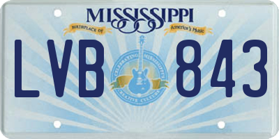 MS license plate LVB843