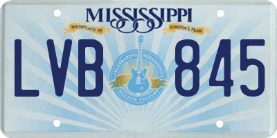 MS license plate LVB845