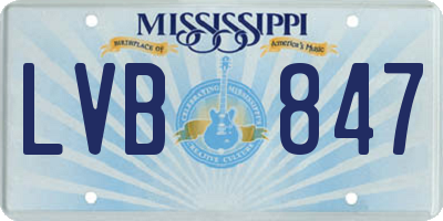 MS license plate LVB847