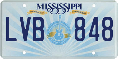MS license plate LVB848