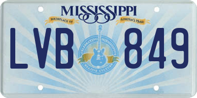 MS license plate LVB849