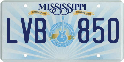 MS license plate LVB850